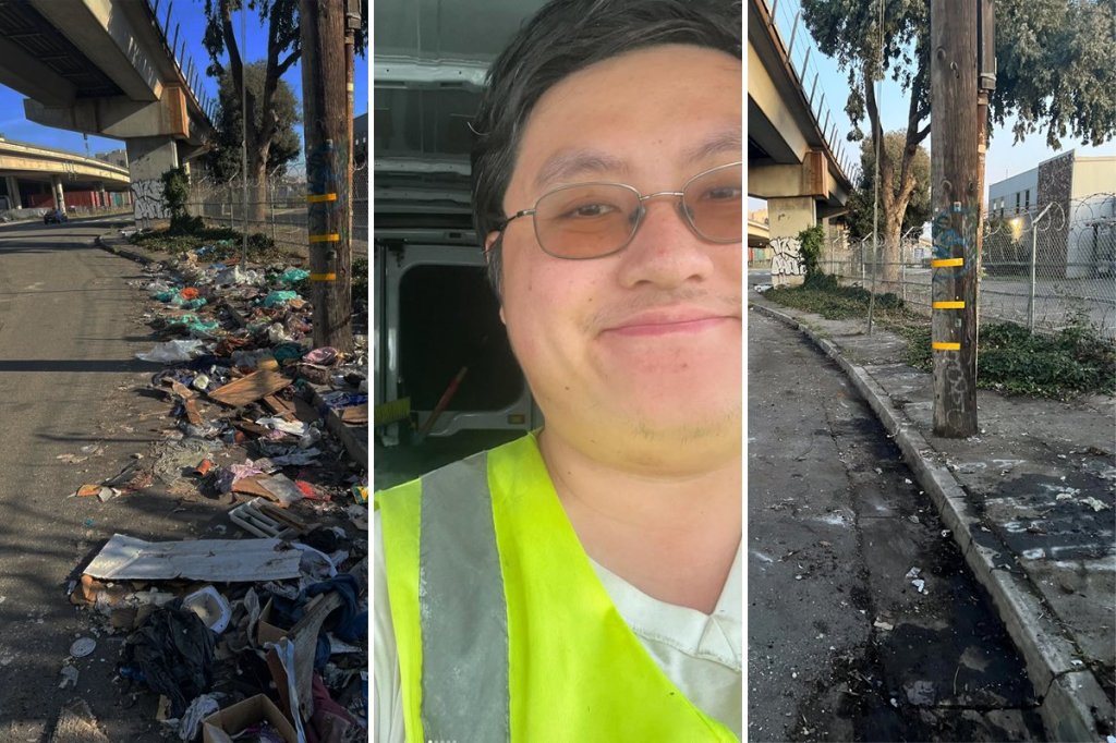 Before and after image of a Bay Area street with Andy Wang.