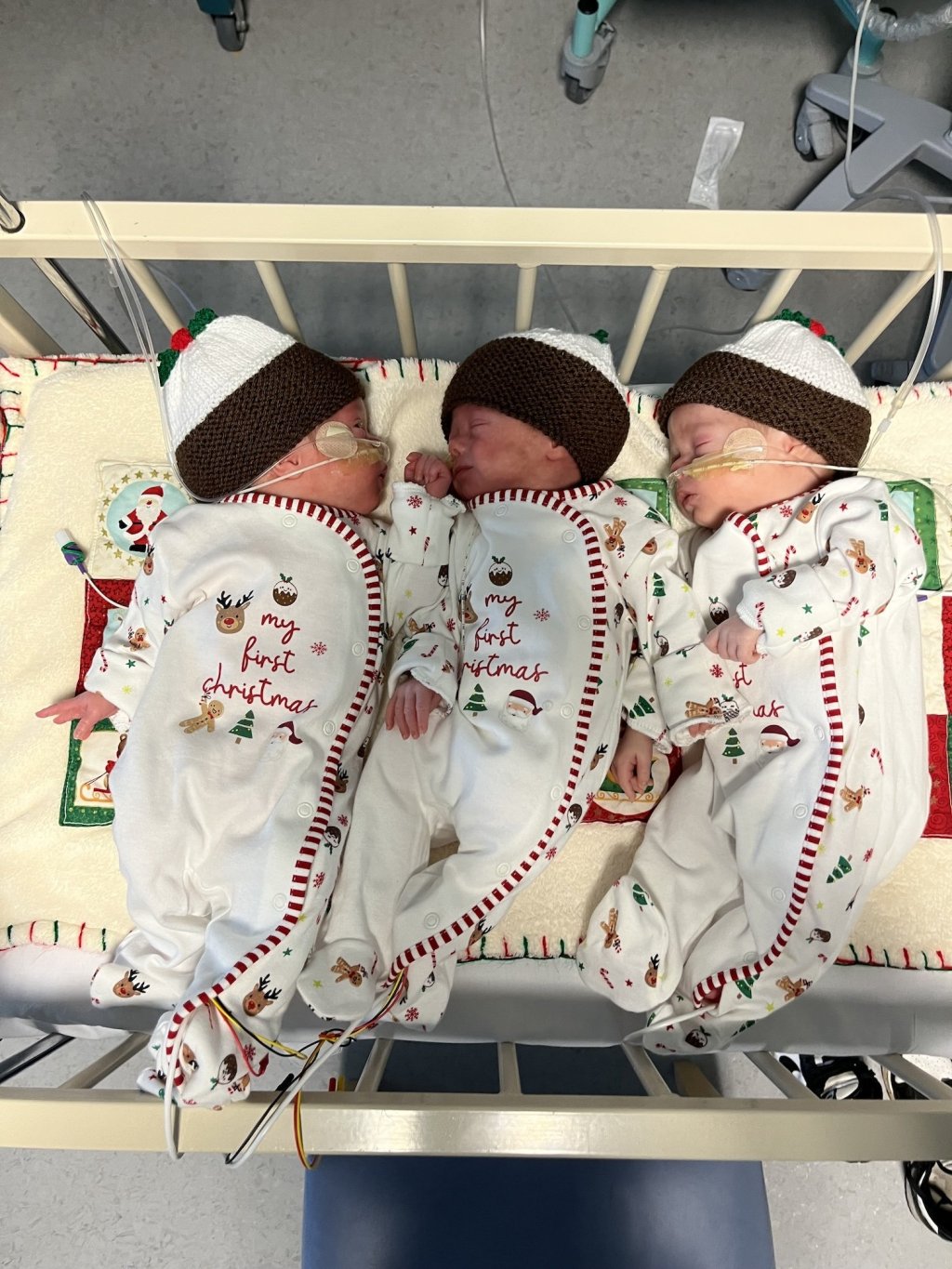 triplets, IVF, first christmas