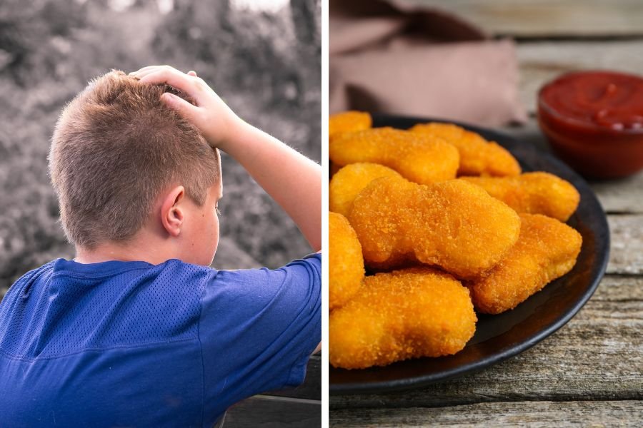 funny videos; boy tired of chicken; kid tired of chicken; mom cooks chicken every night