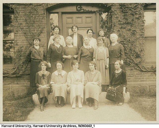 a group of women working at harvard in 1925