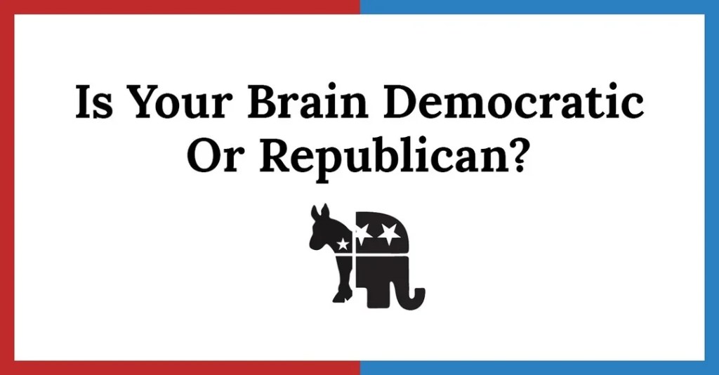 Democratic donkey and Republican elephant morphed together against white background