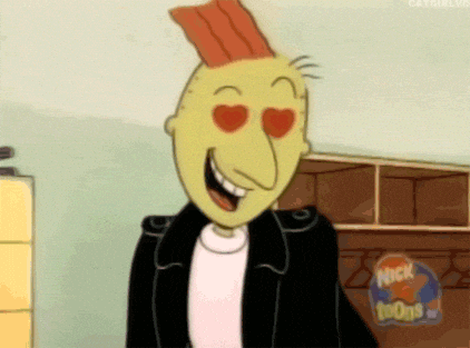 gif of animated boy with heart eyes