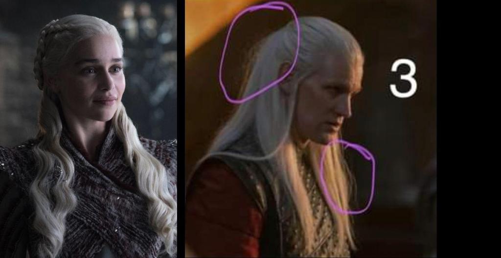 still from game of thrones; still from rings of power