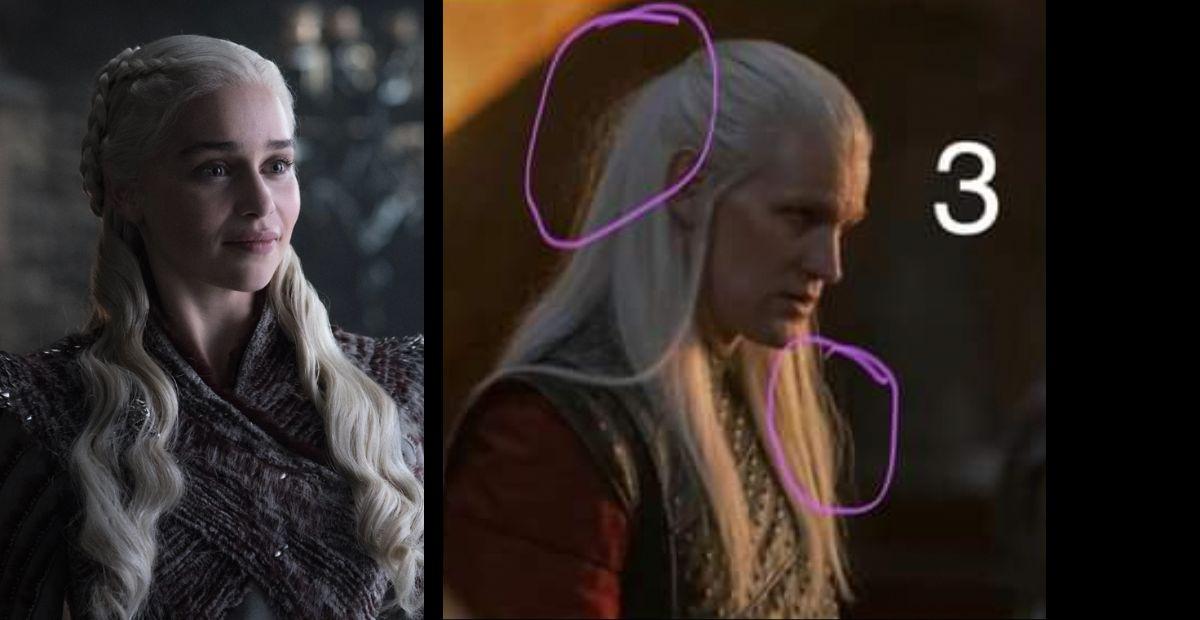 still from game of thrones; still from rings of power