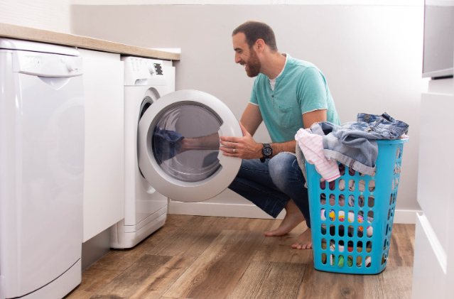 dad, socks, washers and dryers
