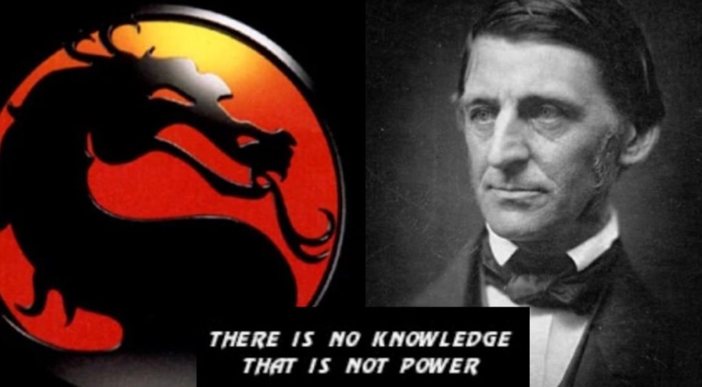 Mortal Kombat logo with picture of Ralph Waldo Emerson