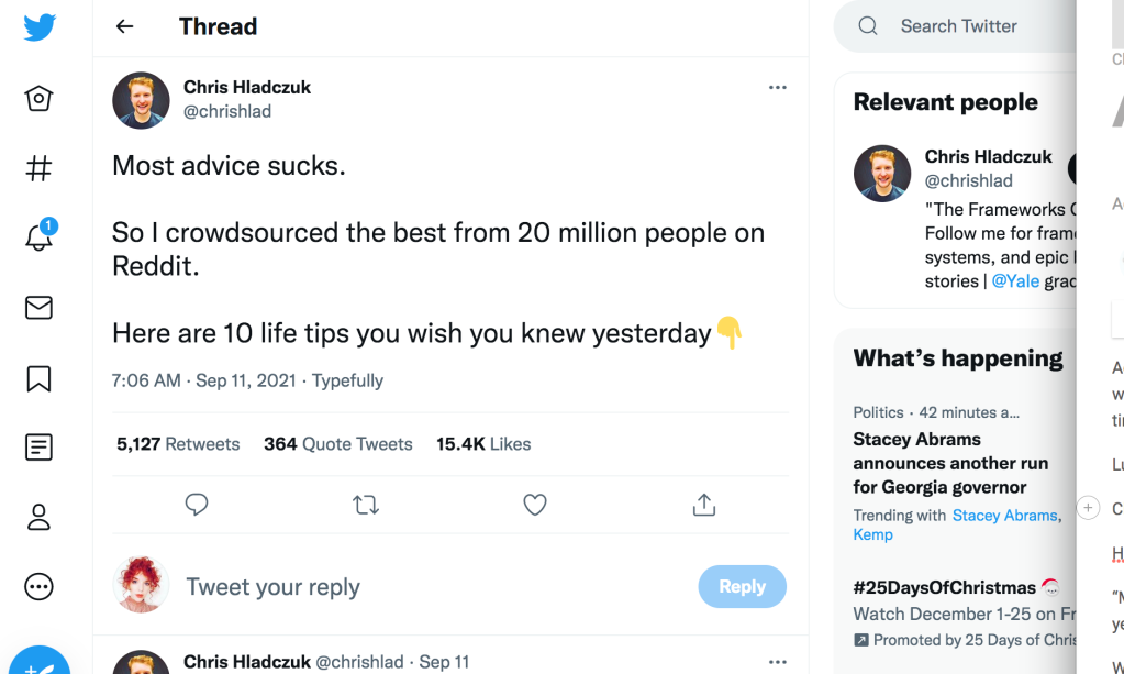 A tweet from X user @chrishlad