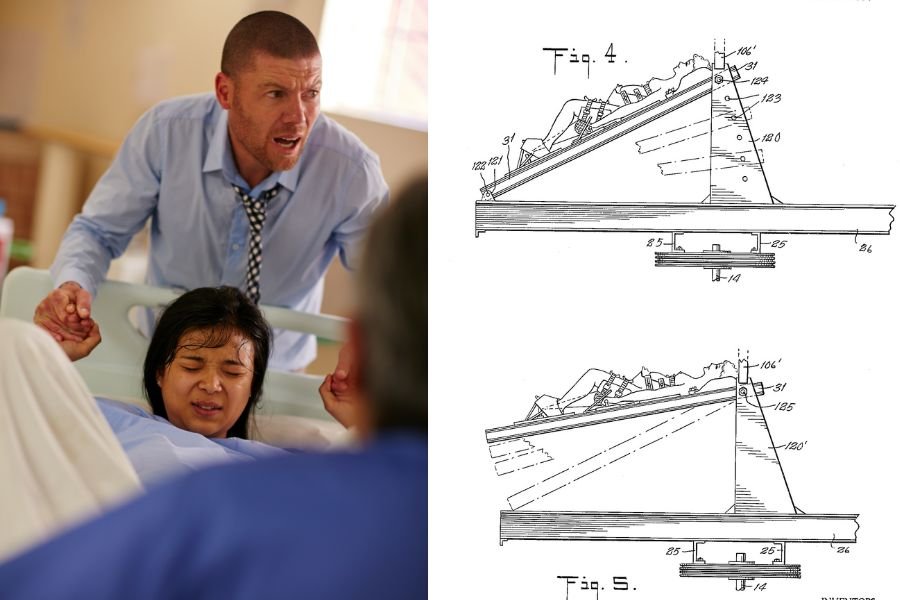 child birth; centrifugal birth; Blonsky Device; baby catapult; laboring woman