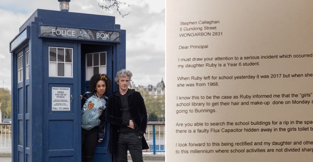 A dad’s hilarious letter to school asks them to explain why they’re living in 1968