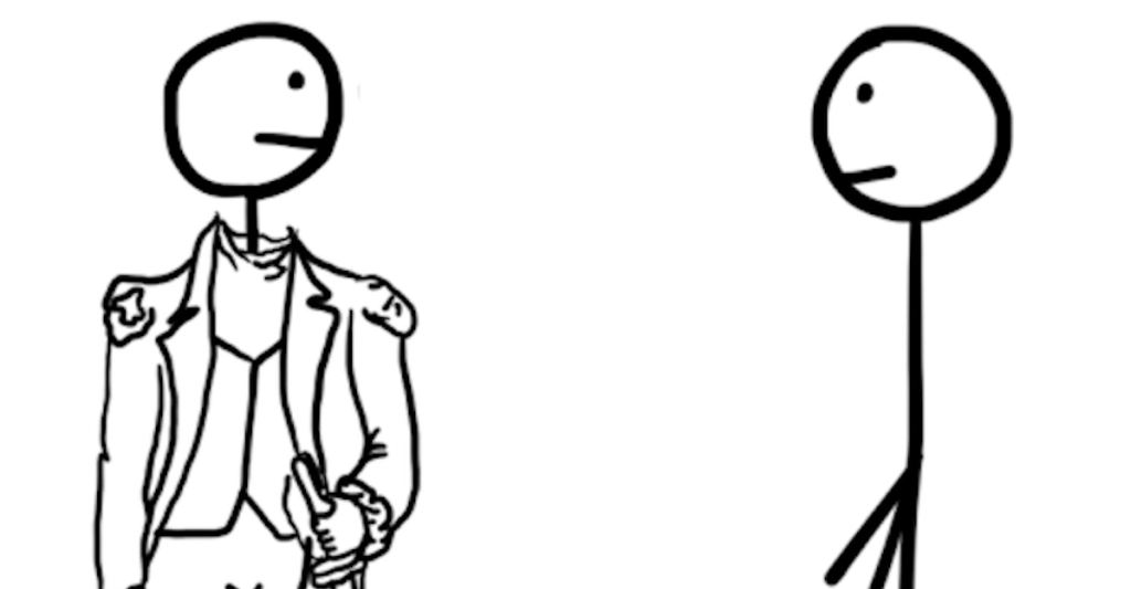 Comic with stick figures