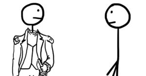 Comic with stick figures