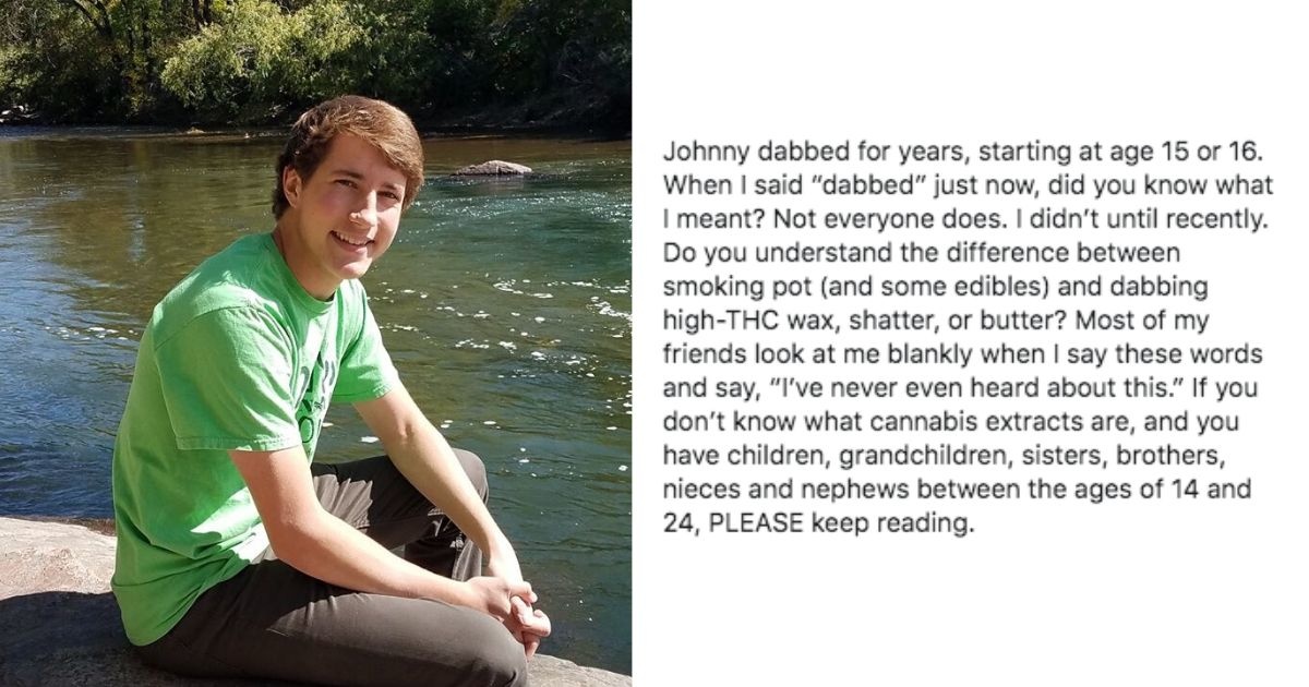Teenage boy beside paragraph of text