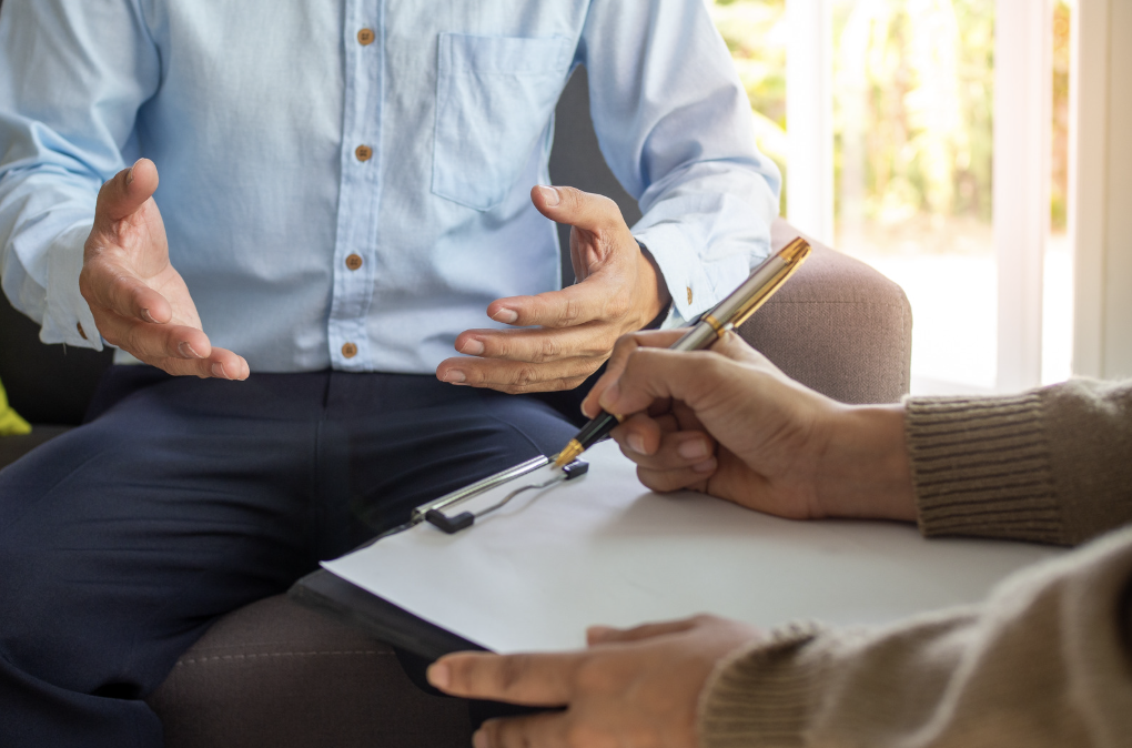 Close up of a therapy session