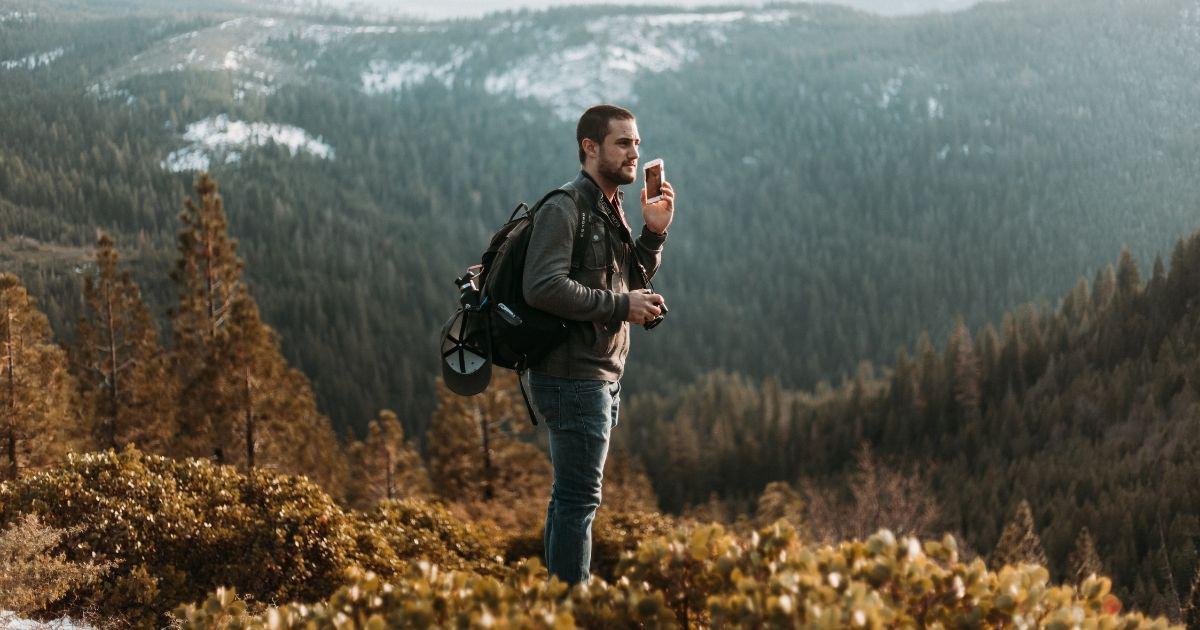 hiking, wilderness, cell phone, voicemail