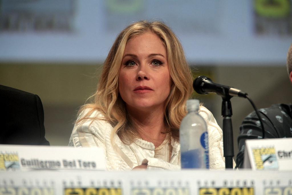 Christina Applegate on a panel at comic con