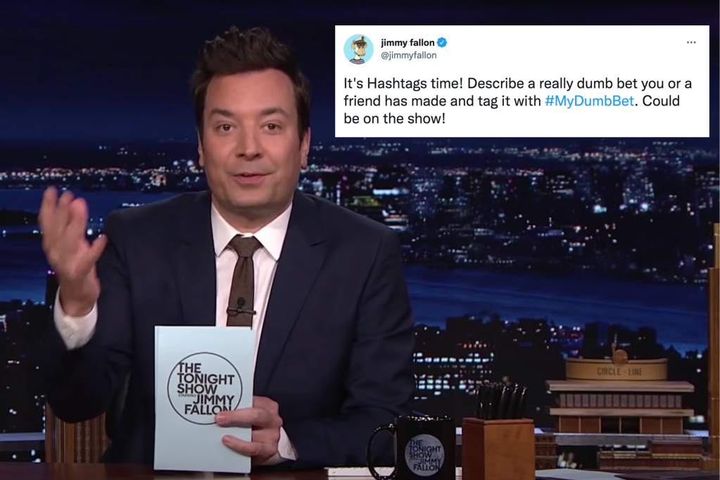 Jimmy Fallon beside Tweet