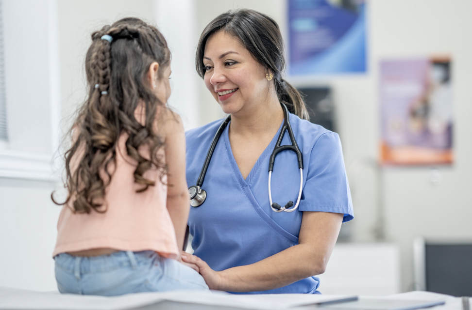 Nurse with a child patient at a hospital