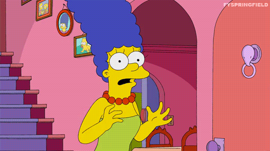 marge simpson pulling atbouffant her hair