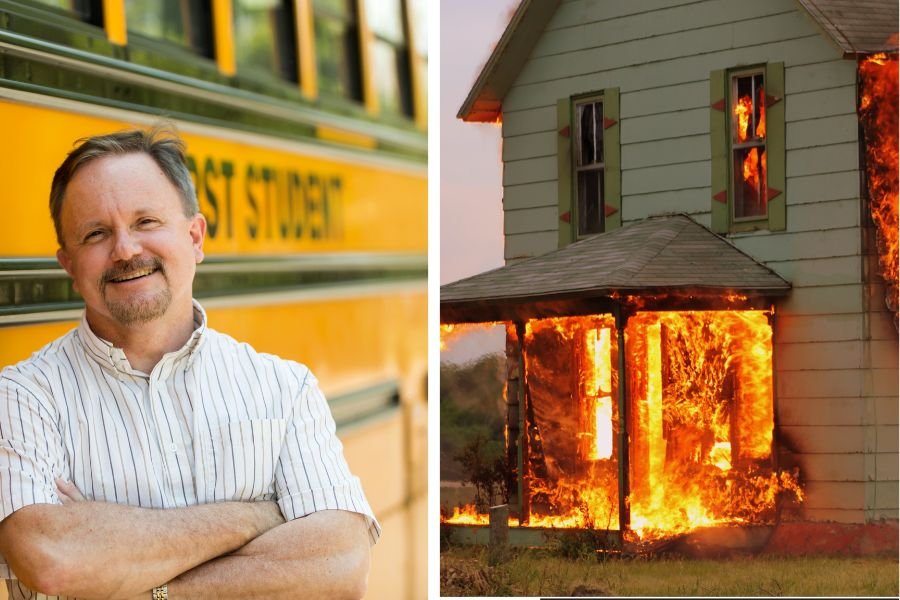 house fire; fire; bus driver; family fire; ohio fire; hero; military veteran