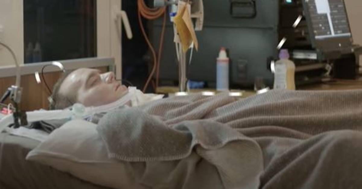 man in hospital bed