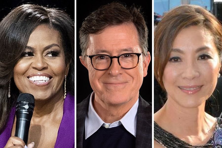 michelle obama, stephen colbert, michelle yeoh