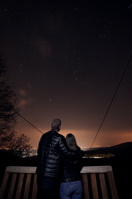 Couple star gazing