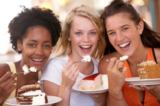 cake, teens eating cake, appetite, scientific study