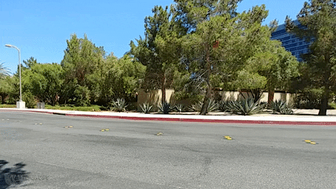 gif of an older car driving down a street