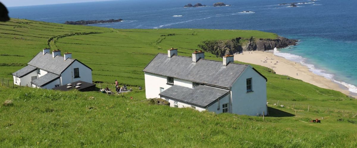stone homes near the ocean