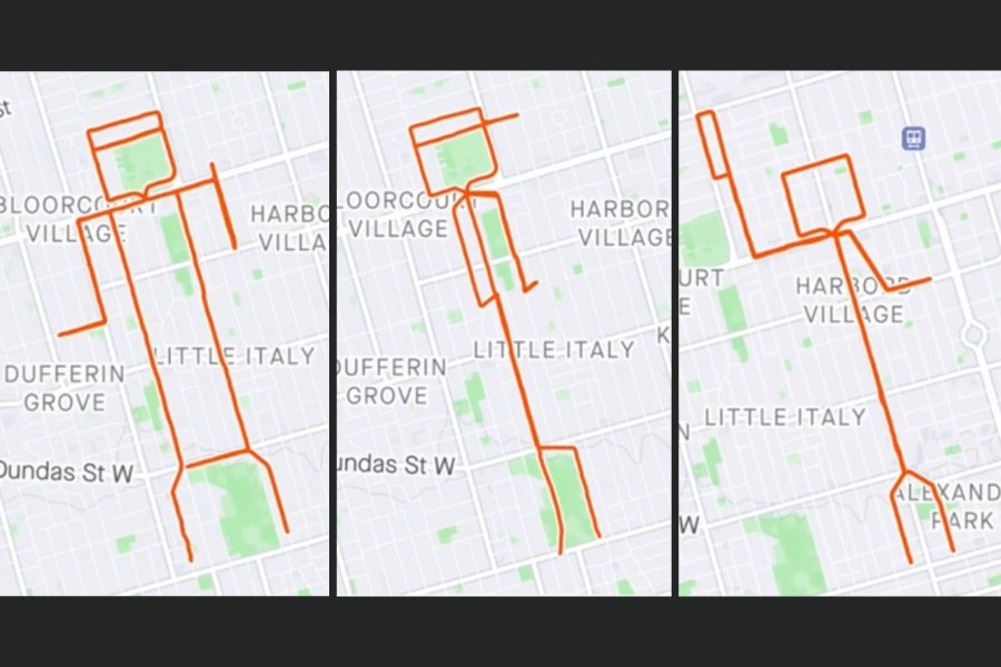 stickman figure on a map
