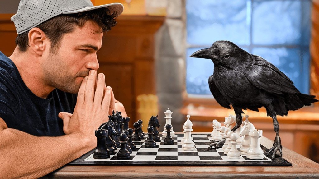 mark rober, crow intelligence, puzzle challenge, crows, smart animals