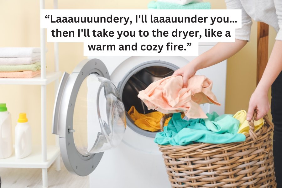 laundry, washer, dryer, fun songs, singing