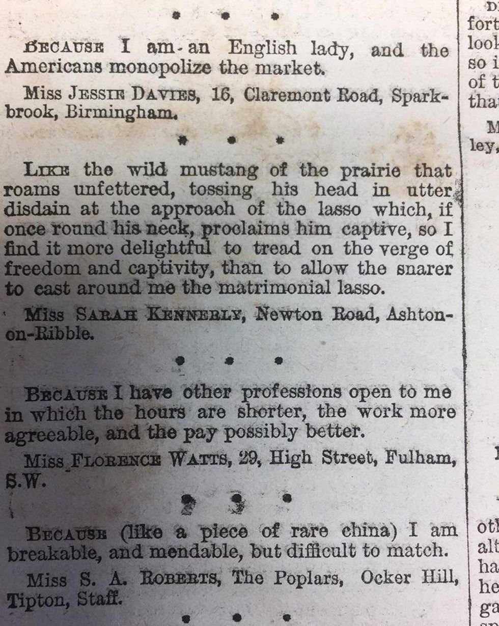 magazine, interview, women, marriage, spinster, victorian era