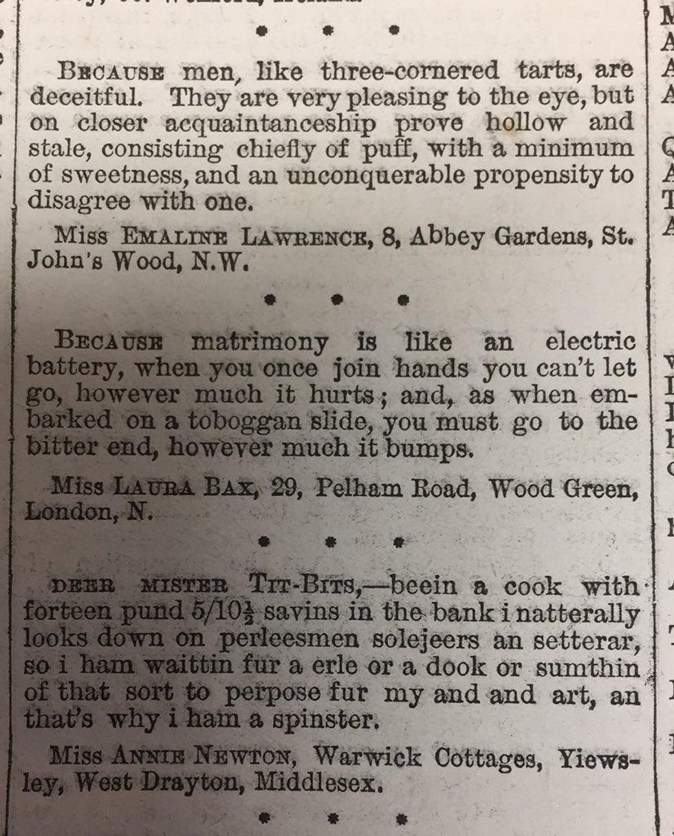 women respond, magazine, prize, marriage, spinsters, victorian women, 