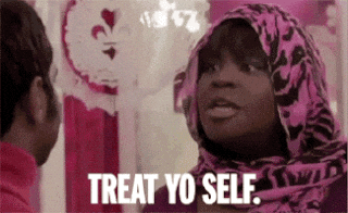 self-care, indulgence, moderation, treats, discipline
