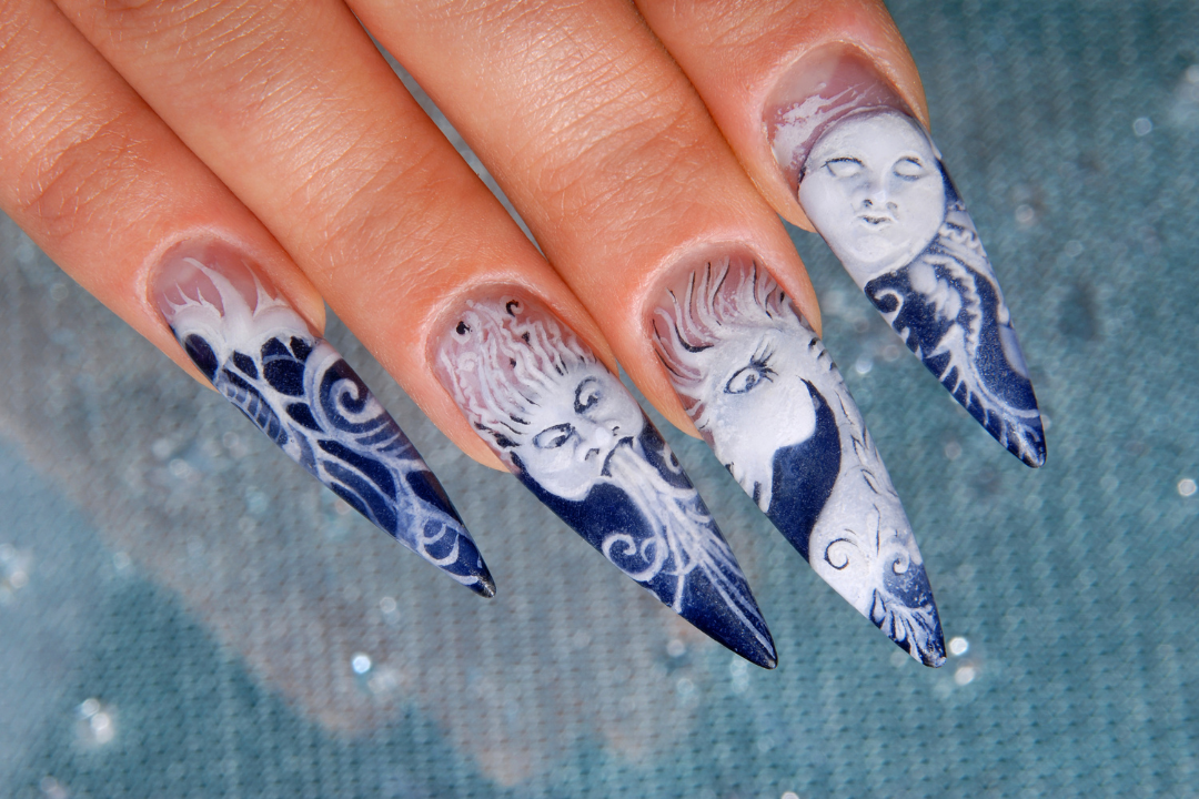 3D nail design, acrylic nail set, nail art, nails, 3D