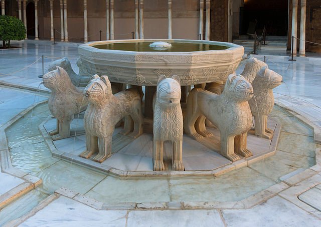 fountain of lions, lion water clock, fuente de los leones, the alhambra, engineering