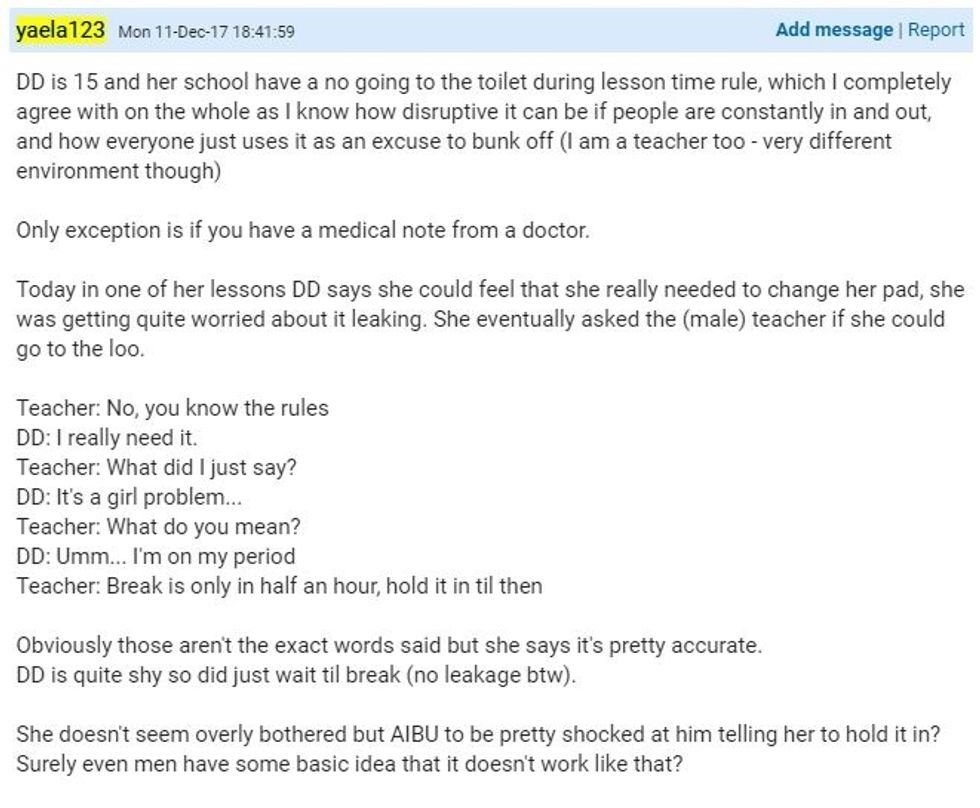 periods, teachers, men not understanding how periods work