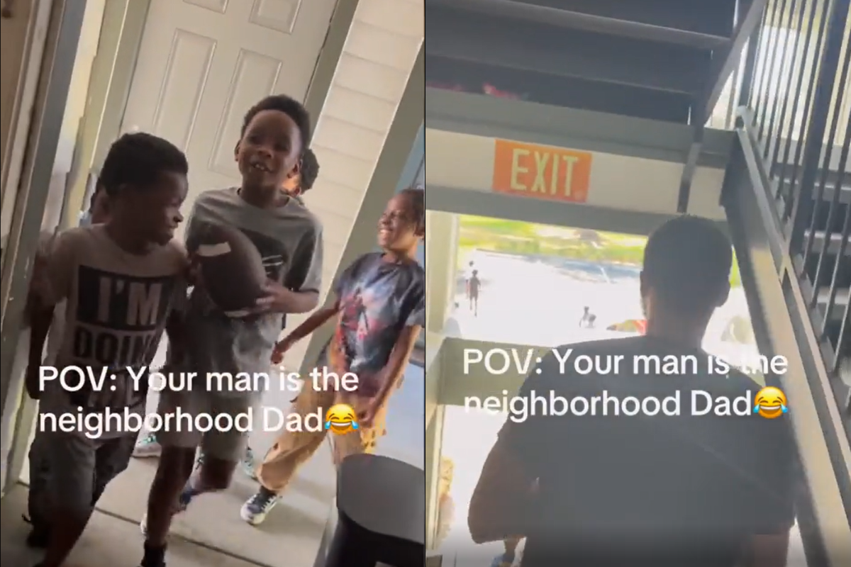 Young man becomes 'neighborhood dad' to group of boys after putting in time playing football with them