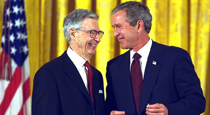 george w. bush, fred rogers, medal of freedom, mister rogers, presidents, bush 2, neighbors