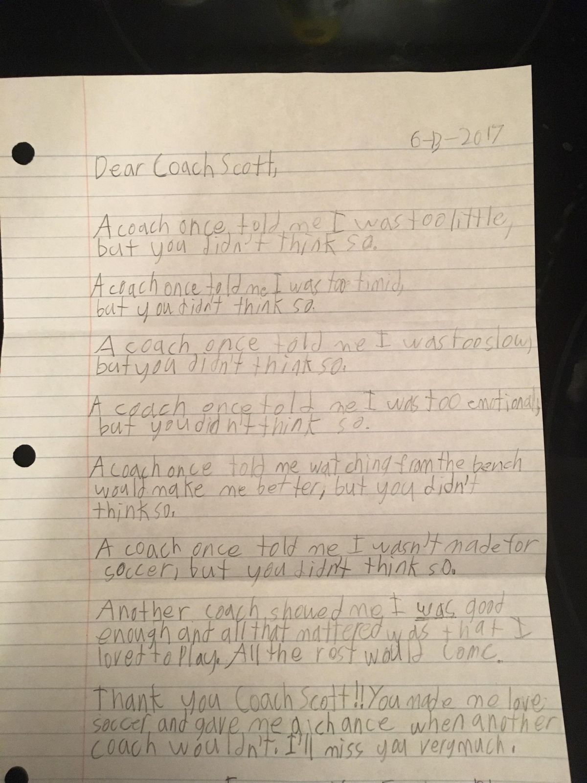 note, letter, handwritten, coach, kids