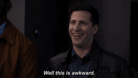gif, awkward, conversation, small talk, chit chat, speaking