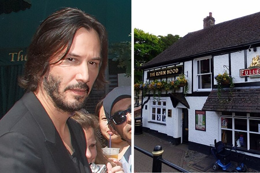Staff floored as Keanu Reeves randomly drops into their small town U.K. pub