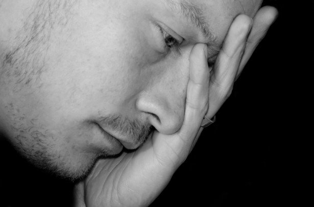 anxiety, mood disorders, mental health, therapy, man looking anxious