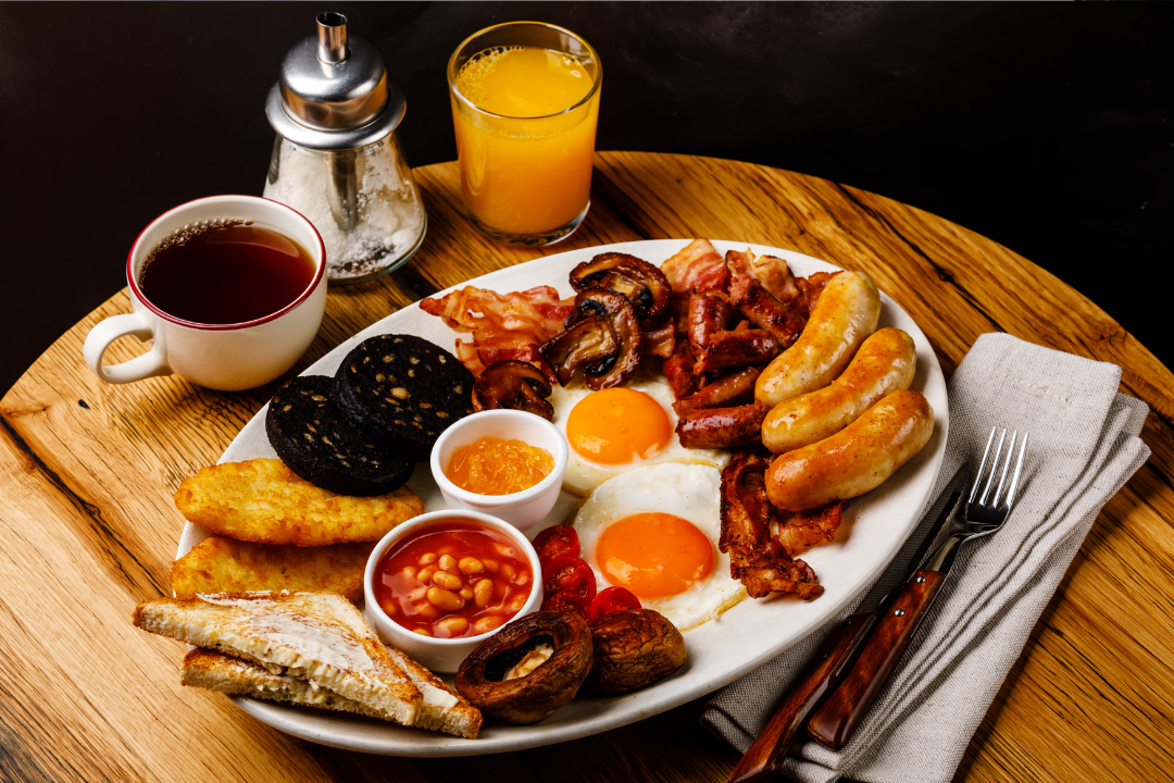 Breakfast, sausage, mushrooms, Australian, fry-up