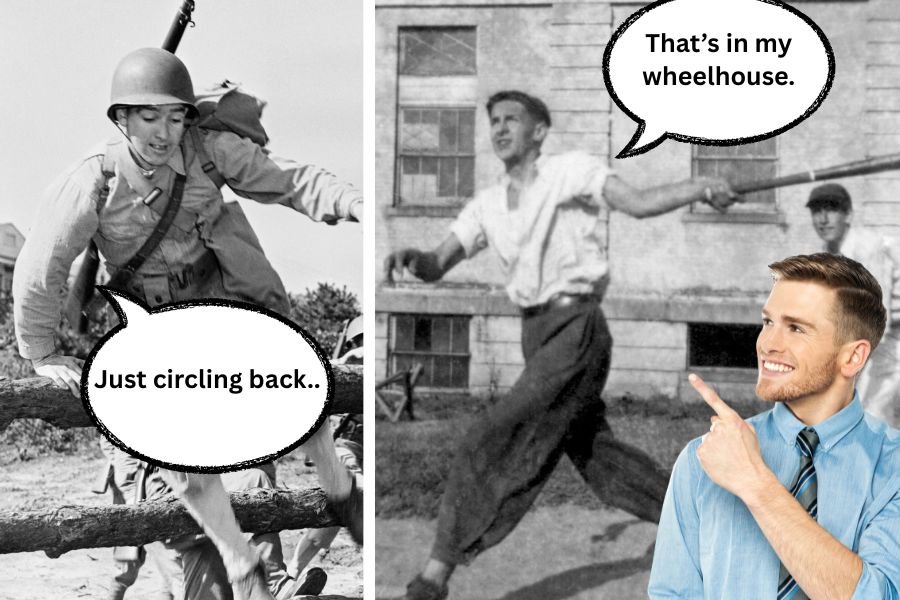 corporate jargon, etymology, language, history of language, linguistics, WWII history, sports history, sports terminology, work culture