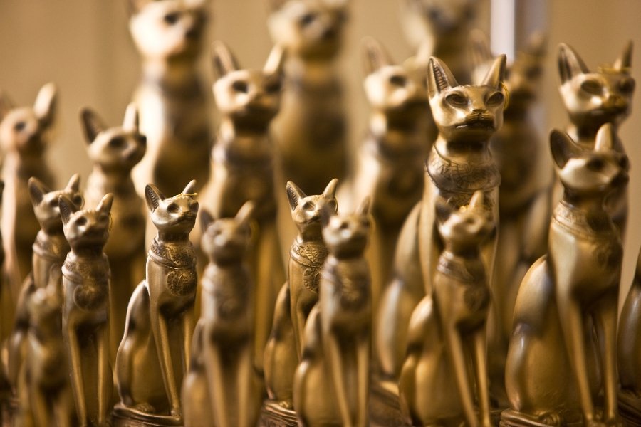 egyptian cat gods, cat domestication, cat figurines, pets, pet cat