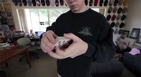 sleight of hand, card tricks, misdirection, gif, skill