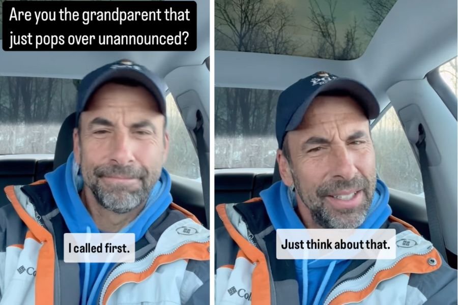 Grandpa makes a compelling case for no unannounced visits from grandparents