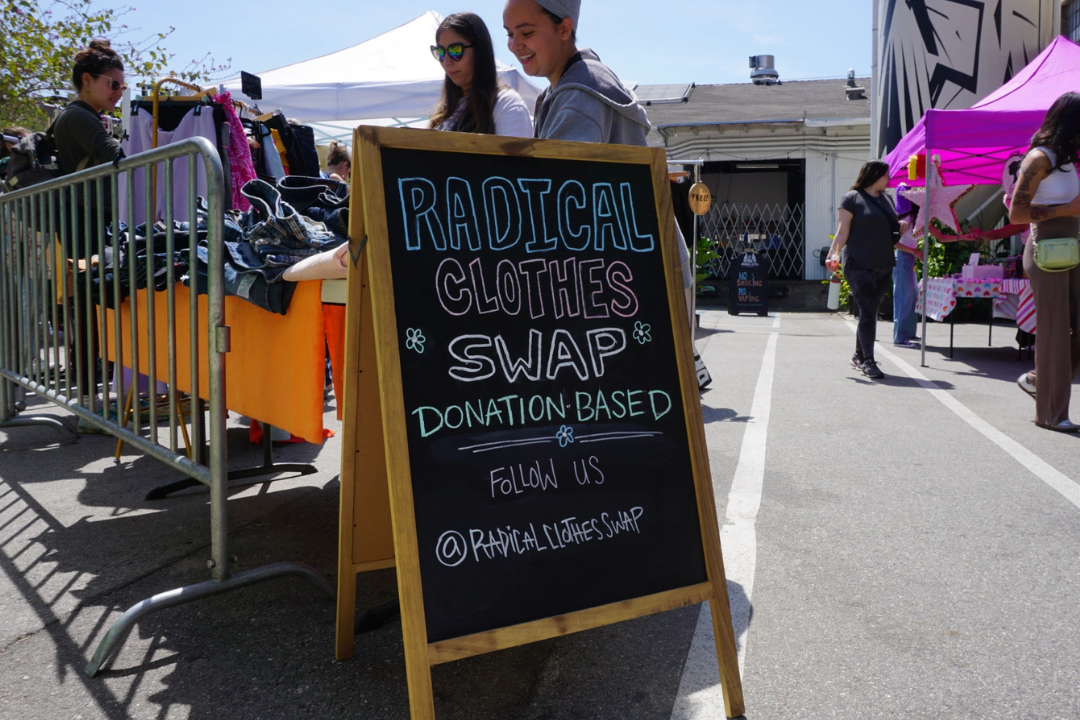 clothing swap, sign, free, donations, recycling